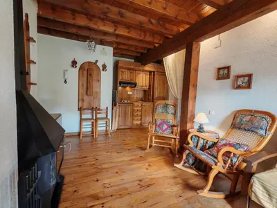 Zona de estar de El Pirineo te espera- Chimenea, sol y ambiente acogedor con jardín - Cosmos 1