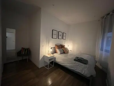 Cama o camas de una habitación en Loft RioArga. Comodidad y Estiloa a 5 min Centro. Nuevo!!!