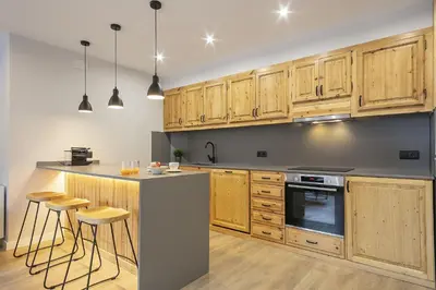 Una cocina o zona de cocina en Luderna - Apartamento con terraza Artigues