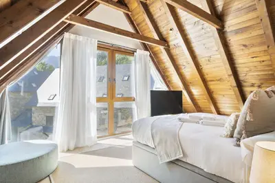 Cama o camas de una habitación en Luderna - Dúplex Aiguamog