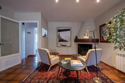 Zona de estar de Torre Lolita - House in Lleida for 8 with pool and tennis court