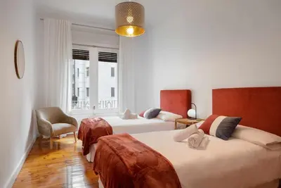Cama o camas de una habitación en Slalom Canfranc Estación