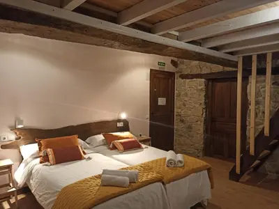 Cama o camas de una habitación en Casa Rural TTIPIAENEA Landetxea
