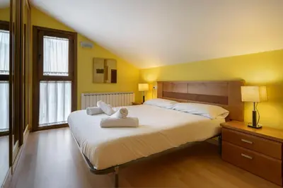 Cama o camas de una habitación en Atico la Espata Villanua