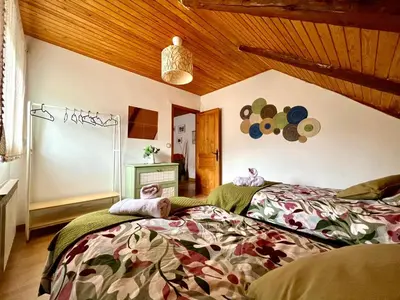 Cama o camas de una habitación en Apartamento La Buhardilla del Boscache