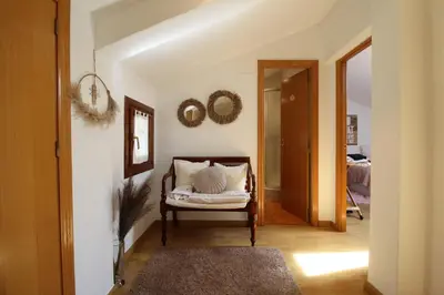 Cama o camas de una habitación en Chalet junto a la Ciudadela de Jaca