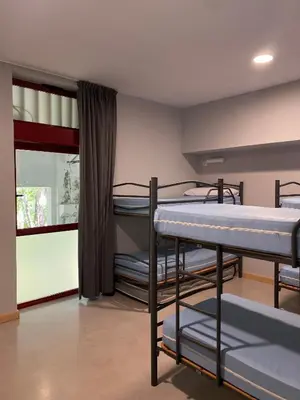 Cama o camas de una habitación en Albergue de Villava