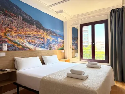Cama o camas de una habitación en Hostal Zaragoza Centro