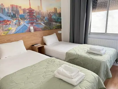 Cama o camas de una habitación en Hostal Zaragoza Centro