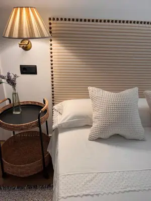 Cama o camas de una habitación en Las casitas del Gallego
