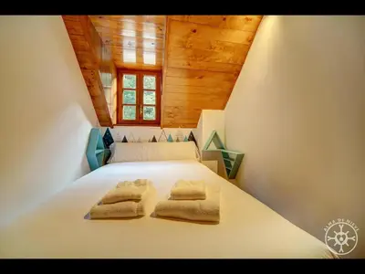 Cama o camas de una habitación en CASA DEL VALLE de Alma de Nieve