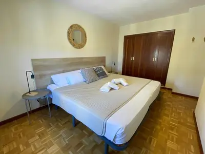 Cama o camas de una habitación en VTZ El Balcón a la Basílica I - vistas inmejorables a la Basílica del Pilar!