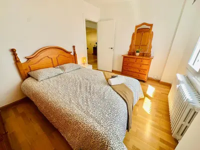 Cama o camas de una habitación en La Ibiza del Pilar