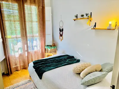 Cama o camas de una habitación en Casa Rural al Sol De Las Ruinas- piscina privada