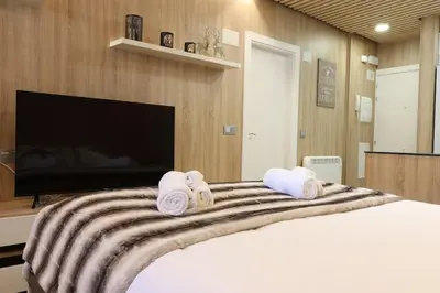 Cama o camas de una habitación en Apartamento Hartza