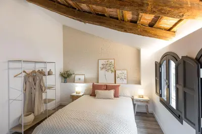Cama o camas de una habitación en L’Angorfa de Casa Santiago, casa rural