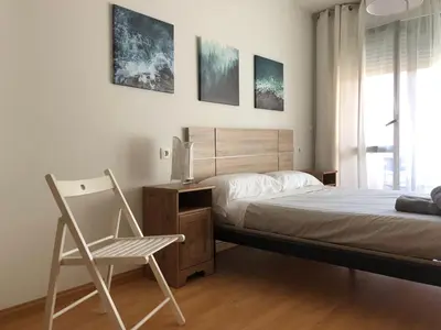 Cama o camas de una habitación en Apartamentos Ribera Navarra - Bardenas
