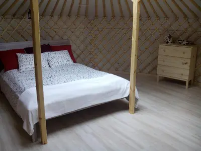 Cama o camas de una habitación en Campo de Reyes