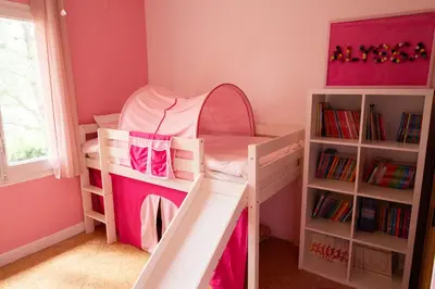 Cama o camas de una habitación en Villa Aloha, avec piscine privée, proche mer et montagne
