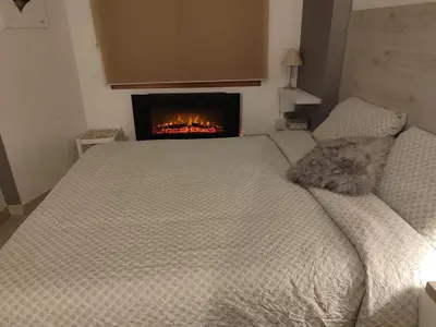 Cama o camas de una habitación en Descanso en el pirineo