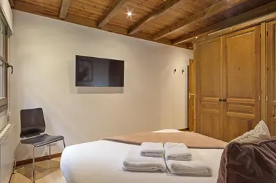Cama o camas de una habitación en Luderna - Apto Val de Ruda B135 Era Tringòla
