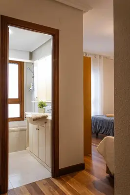 Cama o camas de una habitación en Apartamento Baztangoa II