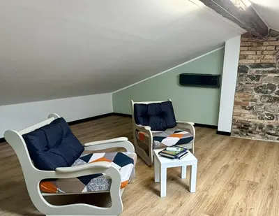 Zona de estar de Ático abuhardillado imak Jaca