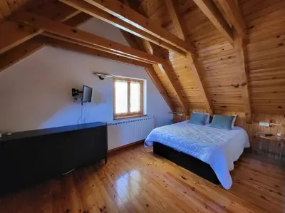 Cama o camas de una habitación en Duplex en la Vall de Boí, plena naturaza