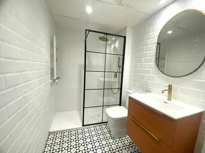 Un baño de Acogedor apartamento a 5 min del Ave