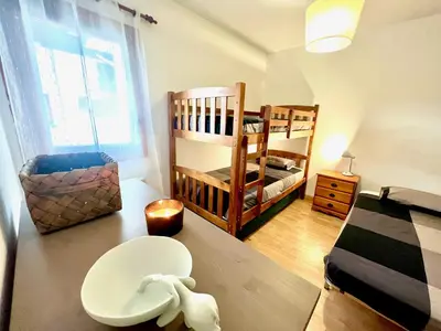Cama o camas de una habitación en Apartamento en Formigal con vistas