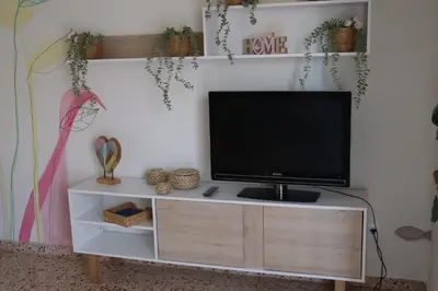 Una televisión o centro de entretenimiento en Apartamento El Mercado