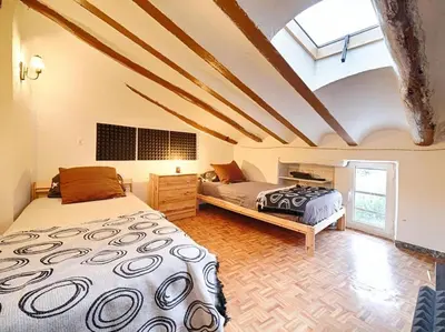 Cama o camas de una habitación en Casa Rustica en Vilaverd