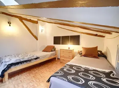 Cama o camas de una habitación en Casa Rustica en Vilaverd