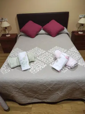 Cama o camas de una habitación en Casa Rural La Maestra