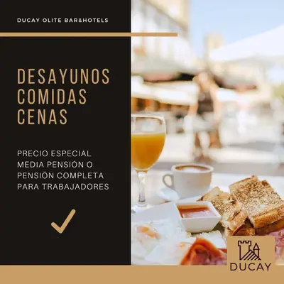 Opciones de desayuno disponibles en Hotel Rooms Ducay