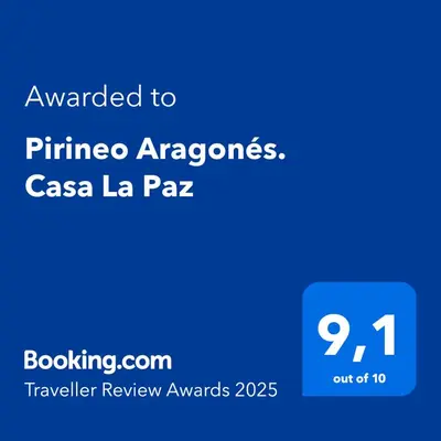 Certificado, premio, señal o documento que está expuesto en Pirineo Aragonés. Casa La Paz