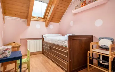 Cama o camas de una habitación en Los Manantiales de Villanua