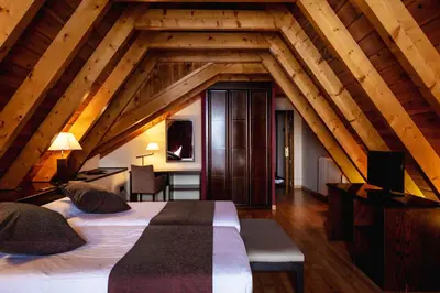 Cama o camas de una habitación en Hotel Valle De Izas