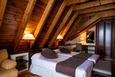 Cama o camas de una habitación en Hotel Valle De Izas