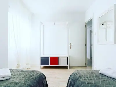 Cama o camas de una habitación en Silencioso muy luminoso y familiar