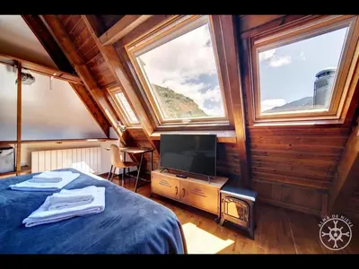 Cama o camas de una habitación en CASA TICOLET de Alma de Nieve