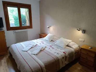 Cama o camas de una habitación en InmoCyma Montañas mágicas-Benasque
