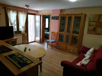 Una televisión o centro de entretenimiento en Las Mariposas de Villanúa