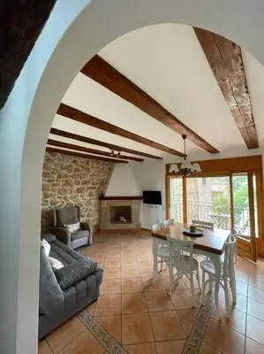 Zona de estar de Casa Carmeta Beceite