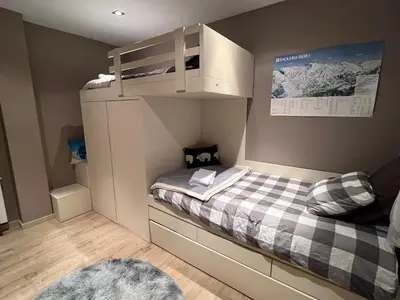 Cama o camas de una habitación en Charme et confort au pied des pistes