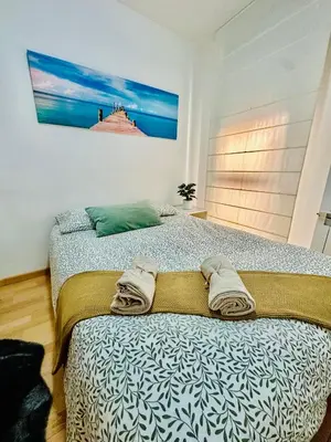 Cama o camas de una habitación en El Elefante del Pilar