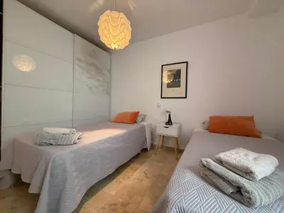 Cama o camas de una habitación en 18 Torres Santa Cruz