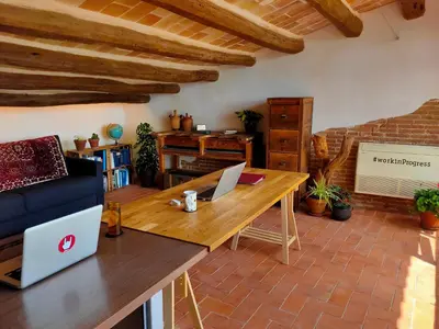 Zona de estar de Les Voltes II - 3BD gem in hilltop wine village with amazing views
