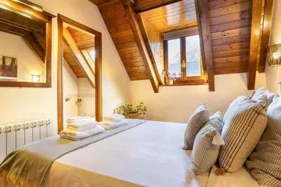 Cama o camas de una habitación en Casa val de Unhola
