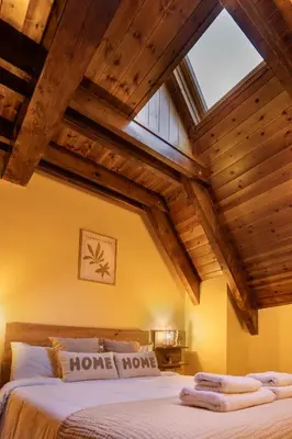 Cama o camas de una habitación en Casa val de Unhola